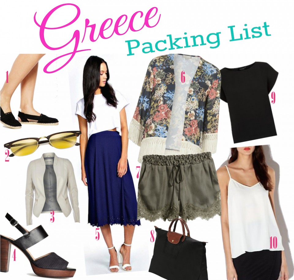 Greec Packing List Collage