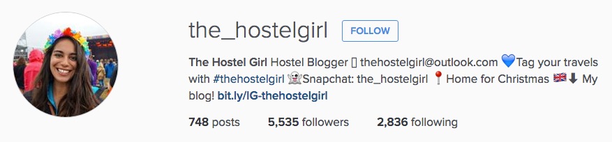 The Hostel Girl Instagram