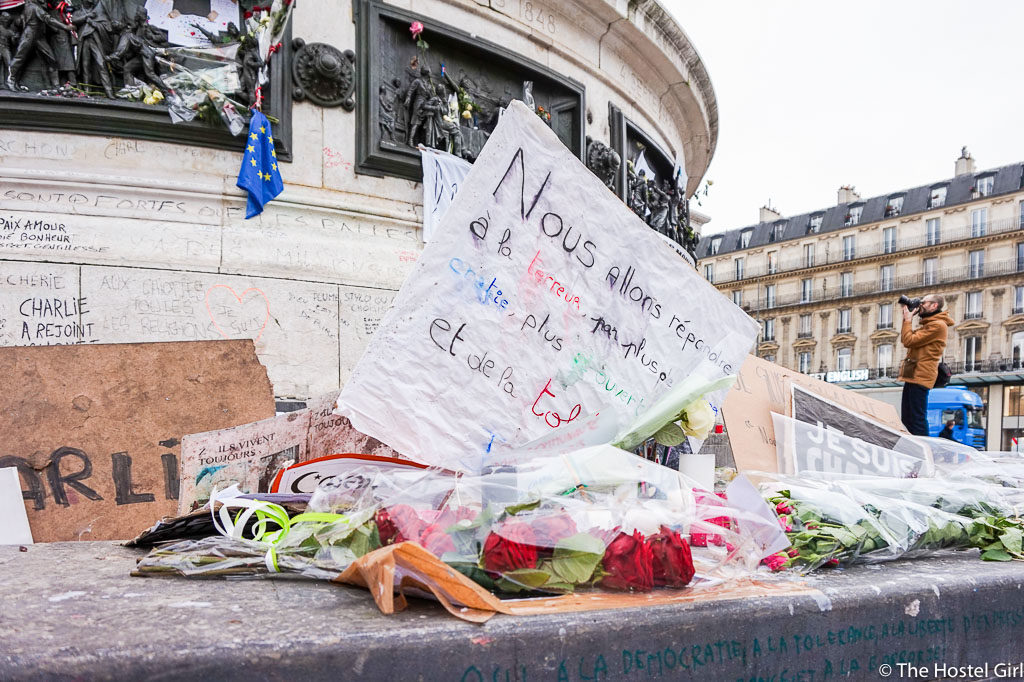 Terror Attack Tributes of Place de la République, Paris